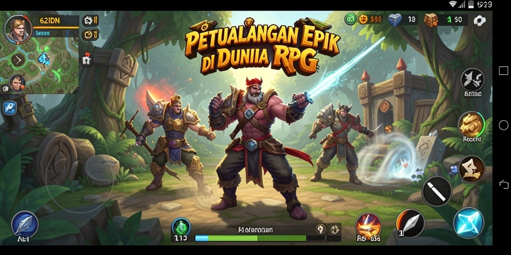 Tampilan aksi seru dalam gameplay RPG 62IDN.