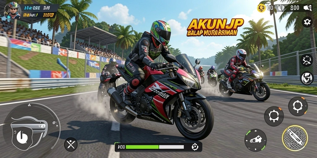 Gameplay seru balap motor di AKUNJP
