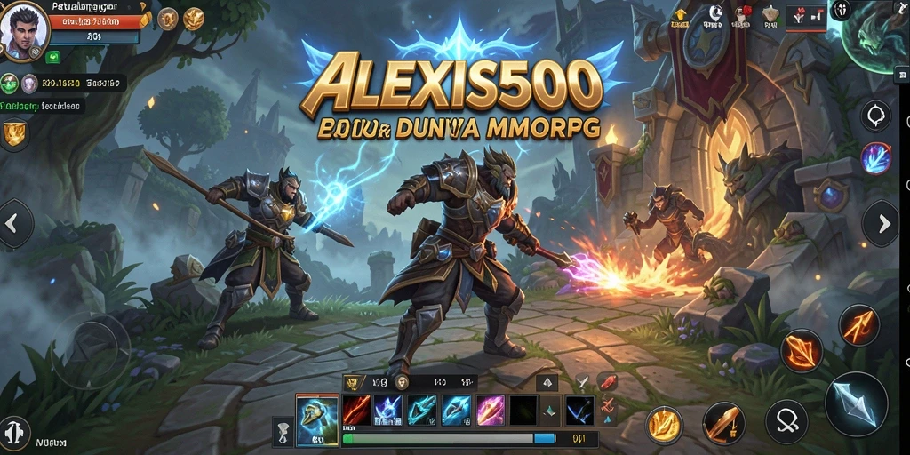 Screenshot gameplay ALEXIS500 menampilkan pertempuran seru dengan grafis memukau.