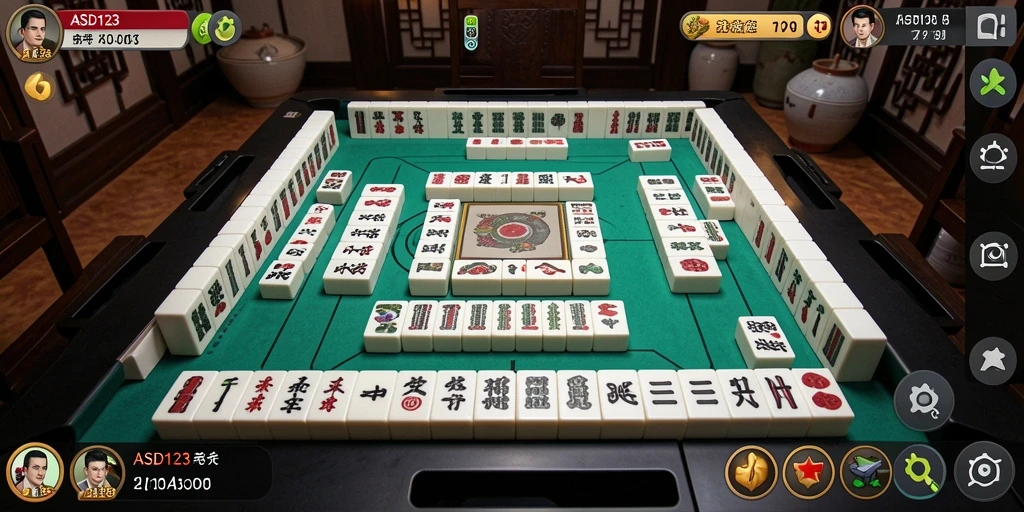 Gameplay menarik dari ASD123 yang menunjukkan strategis Mahjong.