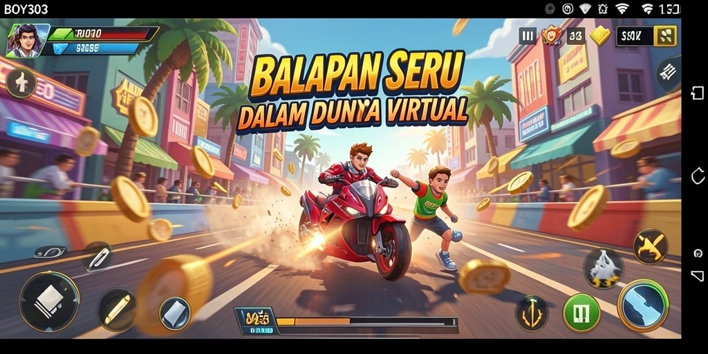 Screenshot BOY303 menampilkan aksi balapan yang intens dan grafis menakjubkan.