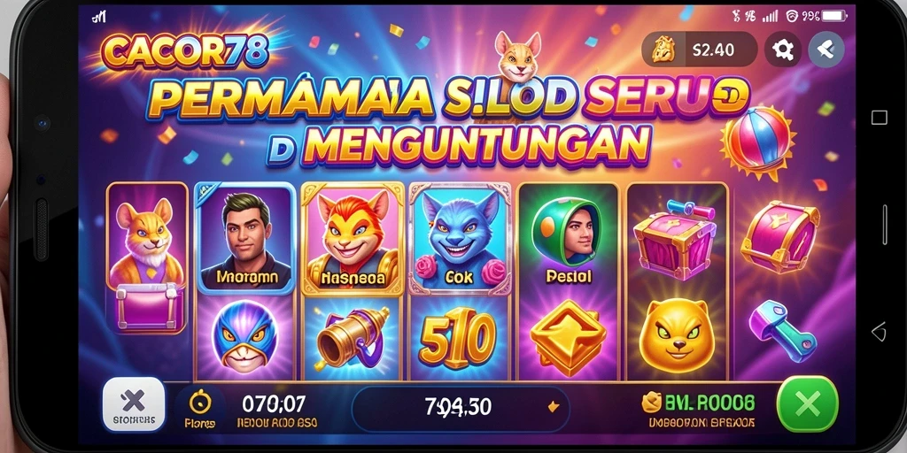 Screenshot gameplay menunjukkan mesin slot dengan grafis menawan.