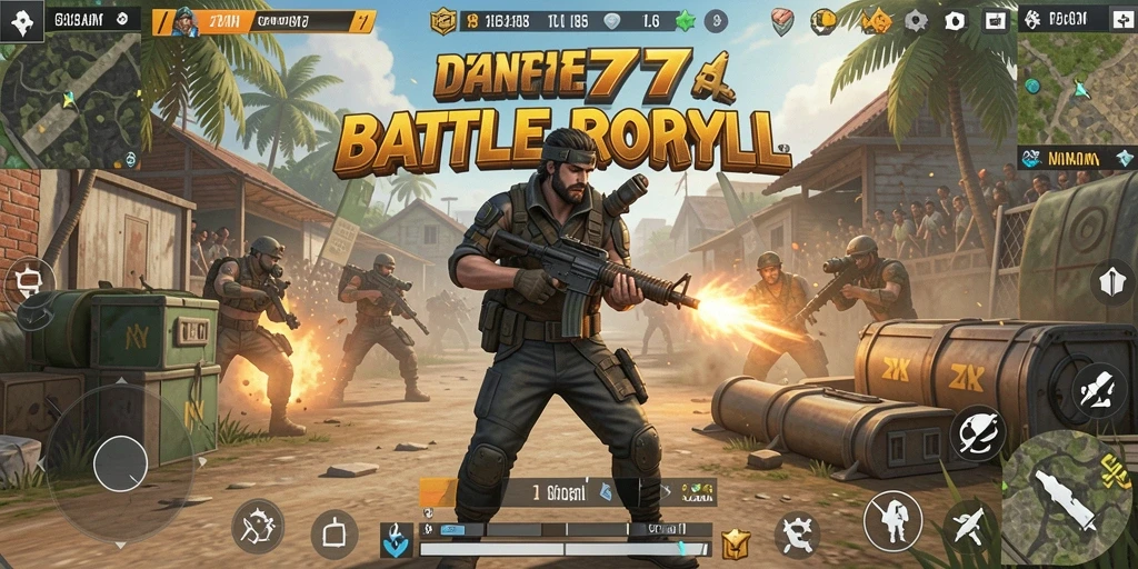 Tangkapan layar menampilkan aksi intense dari permainan Battle Royale.