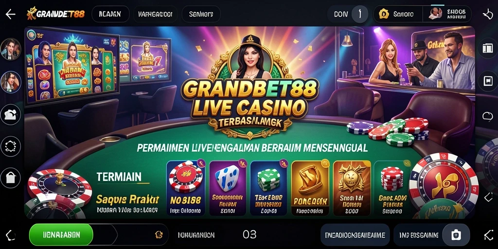 Tampilan menarik dari gameplay Live Casino di GRANDBET88.
