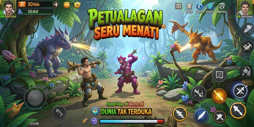 Tampilan gameplay seru di dunia petualangan IDX66.