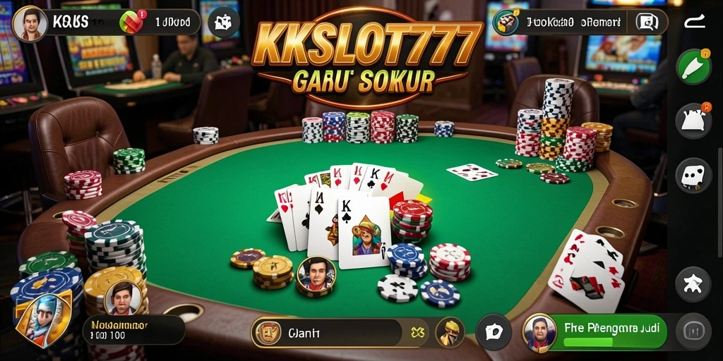 Tampilan gameplay seru KKSLOT777 dalam aksi Poker.