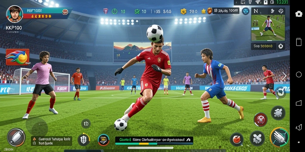 Tampilan gameplay KPK100 yang menegangkan di lapangan olahraga.