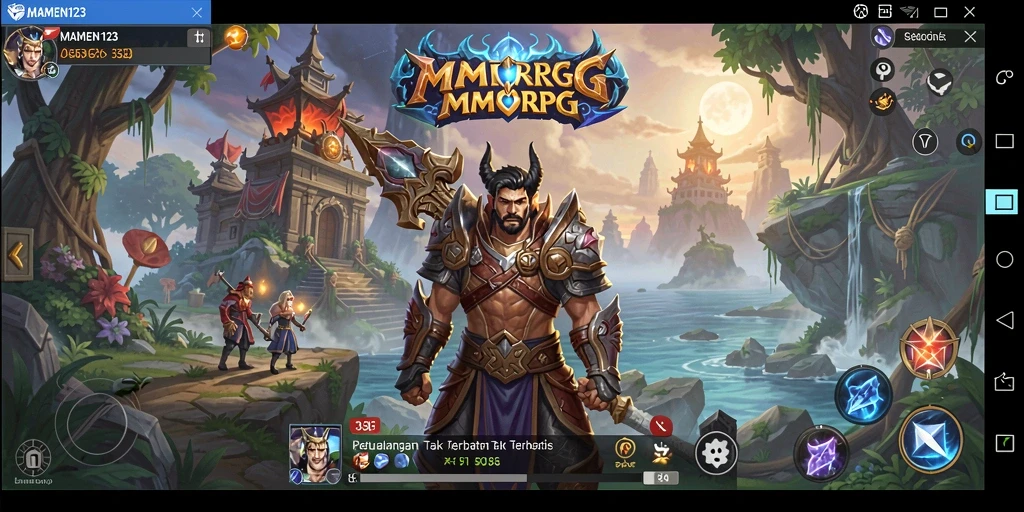 Gameplay MAMEN123 dengan petualangan seru dalam MMORPG.