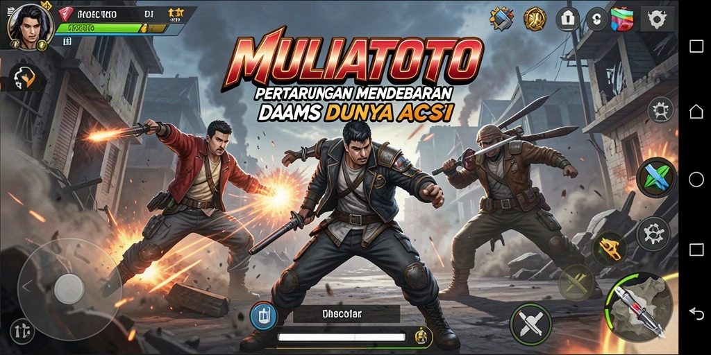 Tampilan mendebarkan gameplay aksi MULIATOTO yang penuh tantangan.
