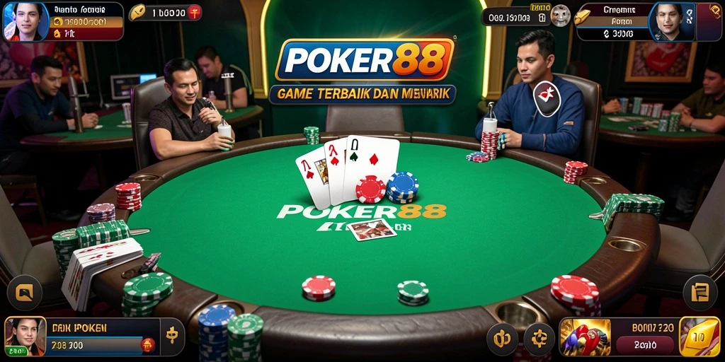 Tampilan gameplay POKER88 yang menarik dan interaktif.