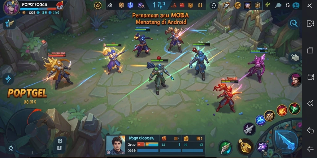 Screenshot permainan aktif dari <strong>POPOTOGEL</strong> menampilkan pertempuran seru.