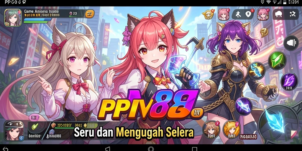 Tampilan gameplay menakjubkan dari PPV88 dengan karakter anime.