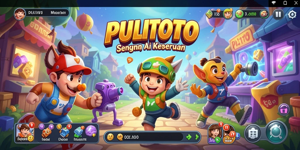 Tangkapan layar PULITOTO menampilkan aksi gameplay yang dinamis dan penuh warna.