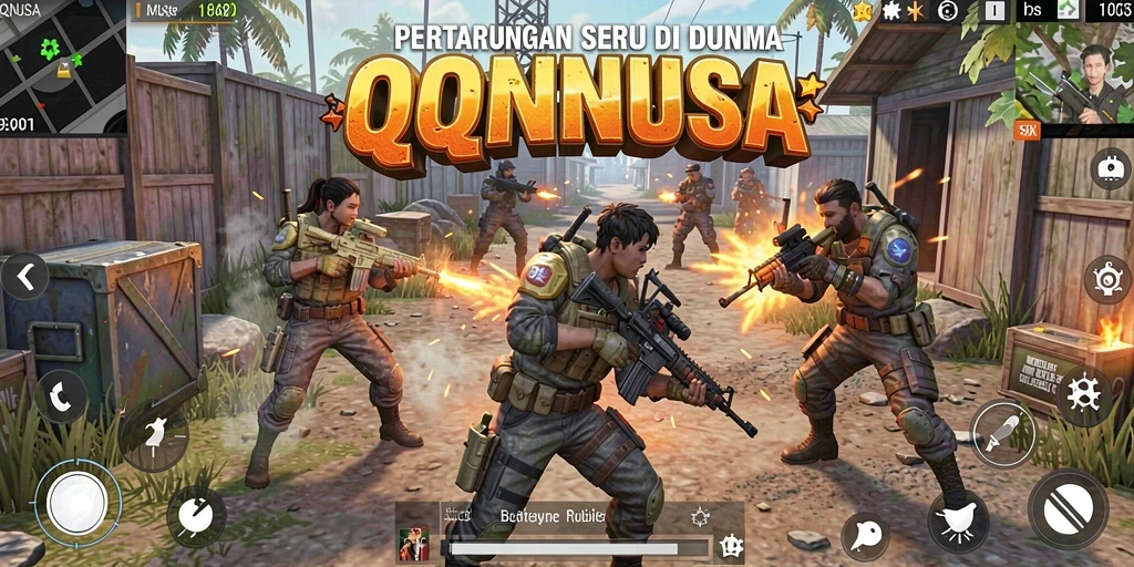 Gameplay seru dan mendebarkan di QQNUSA Battle Royale.