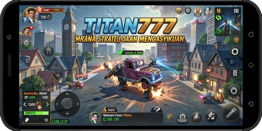 Tampilan menarik dari gameplay dan strategi dalam TITAN777.