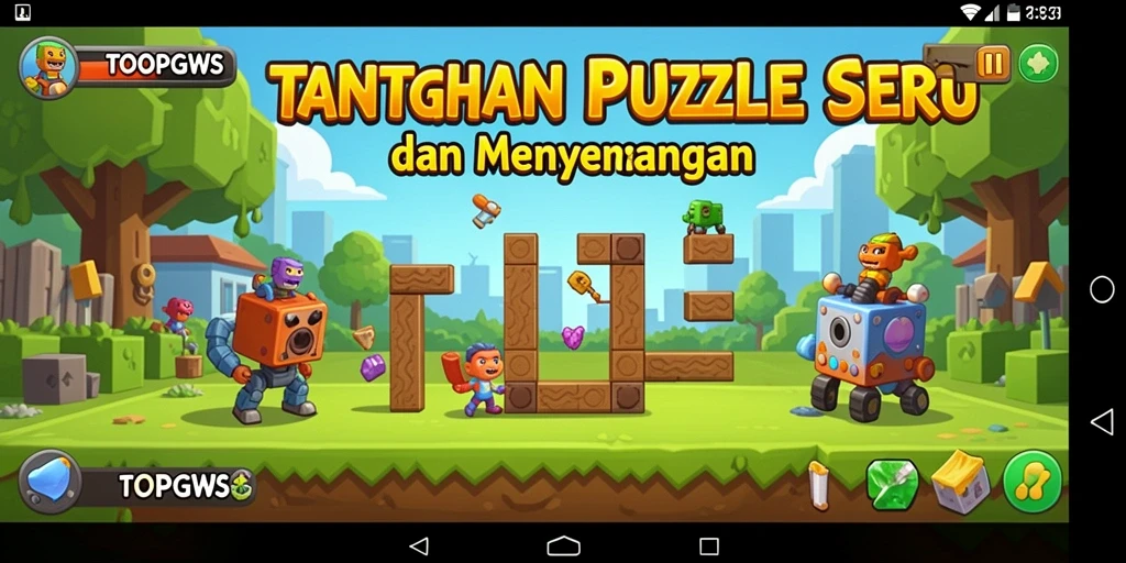 Screenshot gameplay TOOPGWS yang menunjukkan tantangan puzzle menarik.