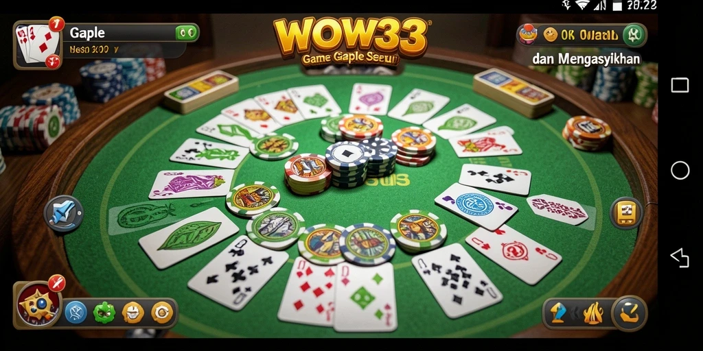 Tampilan permainan Gaple yang menarik dan interaktif di WOW33.